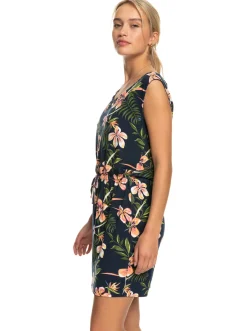 Roxy Jurken*Surfs Up Printed - Jersey Jurk Voor Dames Mood Indigo Tropical Depht
