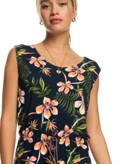 Roxy Jurken*Surfs Up Printed - Jersey Jurk Voor Dames Mood Indigo Tropical Depht