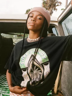 Roxy T-Shirts & Tops*Sweet Sunshine - Oversized T-Shirt Voor Dames Anthracite