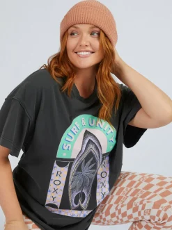 Roxy T-Shirts & Tops*Sweet Sunshine - Oversized T-Shirt Voor Dames Anthracite