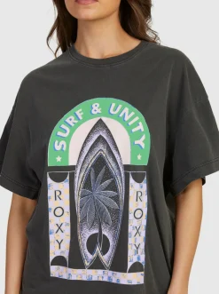 Roxy T-Shirts & Tops*Sweet Sunshine - Oversized T-Shirt Voor Dames Anthracite