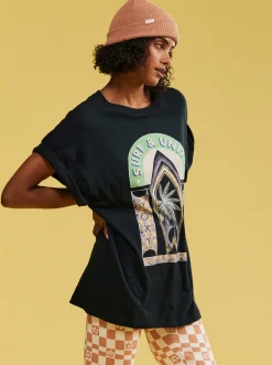 Roxy T-Shirts & Tops*Sweet Sunshine - Oversized T-Shirt Voor Dames Anthracite