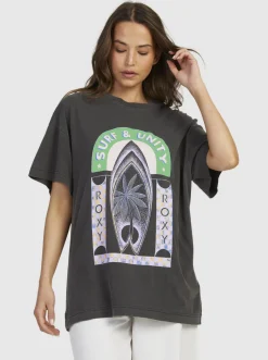 Roxy T-Shirts & Tops*Sweet Sunshine - Oversized T-Shirt Voor Dames Anthracite