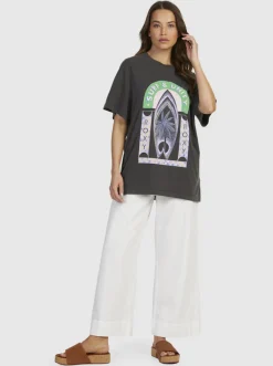 Roxy T-Shirts & Tops*Sweet Sunshine - Oversized T-Shirt Voor Dames Anthracite