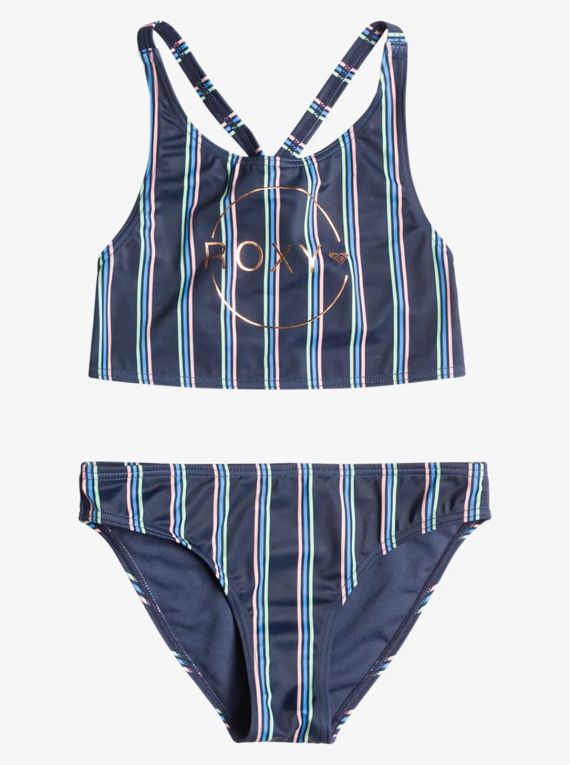 Roxy Swim*Swim For Days - Crop Bikiniset Voor Meisjes 6-16 Mood Indigo Horizon Line