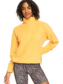 Roxy Sweatshirts & Hoodies*Tech - Fleece Met Korte Rits Voor Dames Mock Orange