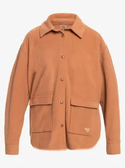 Roxy Jasjes & Jassen*Tech Fleece - Fleece Overshirt Voor Dames Mocha Mousse