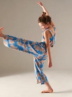 Roxy Jurken*The Great Escape - Jumpsuit Voor Meisjes 4-16 Azure Blue Palm Island Rg