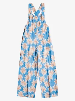 Roxy Jurken*The Great Escape - Jumpsuit Voor Meisjes 4-16 Azure Blue Palm Island Rg