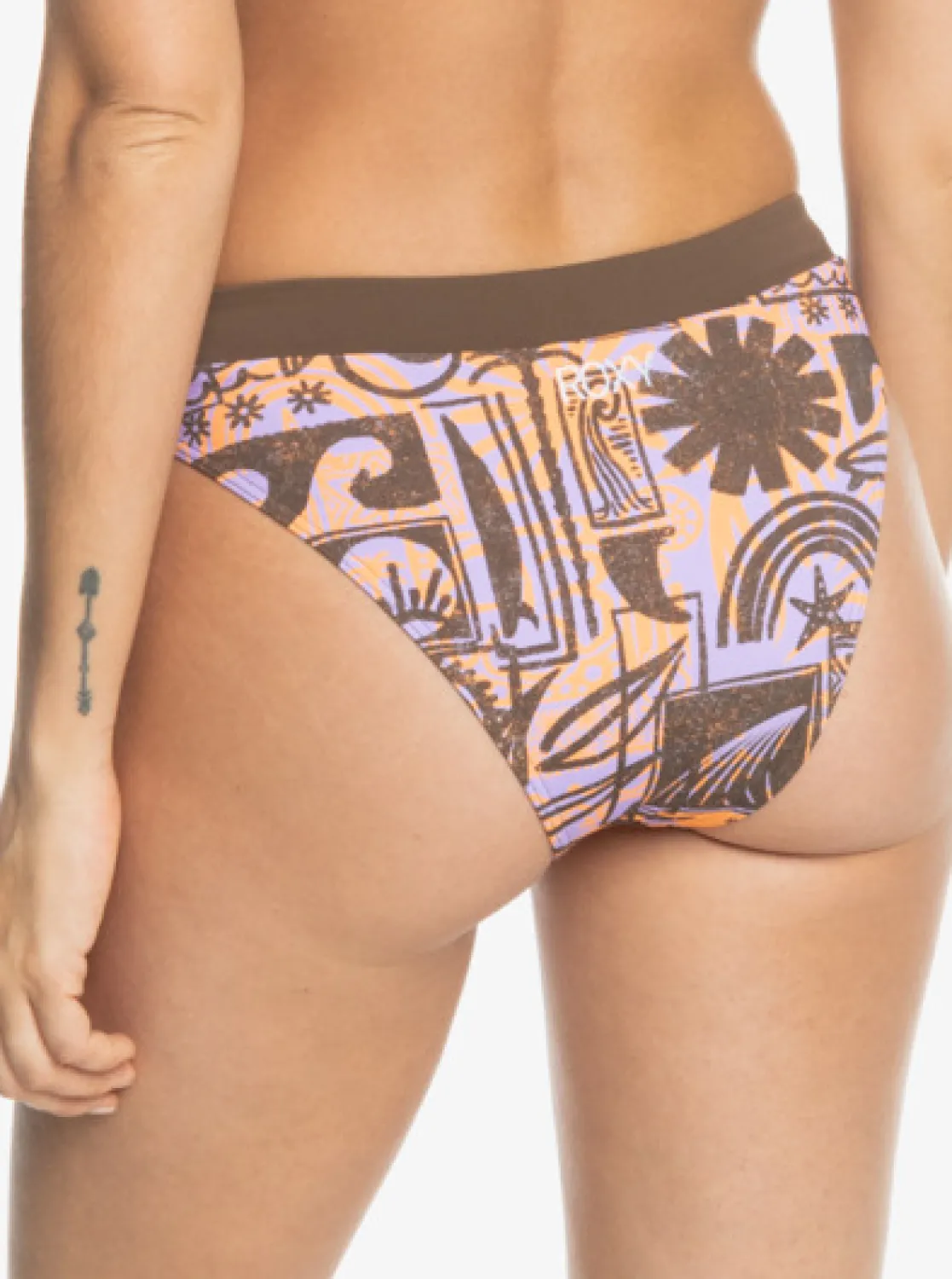 Roxy Bikini Bottoms*Throw Back - High Waist Bikini Bottoms For Women Rain Drum Fibi