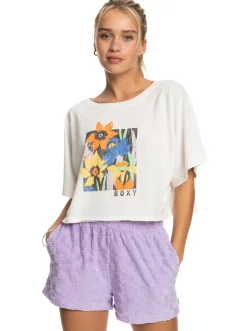 Roxy T-Shirts & Tops*Tiki And Surf - Kort Oversized T-Shirt Voor Dames Snow White