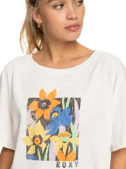Roxy T-Shirts & Tops*Tiki And Surf - Kort Oversized T-Shirt Voor Dames Snow White