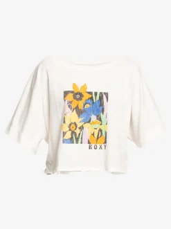 Roxy T-Shirts & Tops*Tiki And Surf - Kort Oversized T-Shirt Voor Dames Snow White