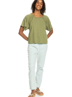 Roxy T-Shirts & Tops*Time On My Side - Top Met Korte Mouwen Voor Dames Loden Green