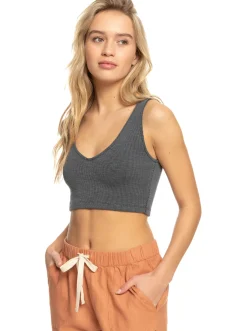 Roxy T-Shirts & Tops*Time To Move - Ribgebreide Strappy Top Voor Dames Anthracite
