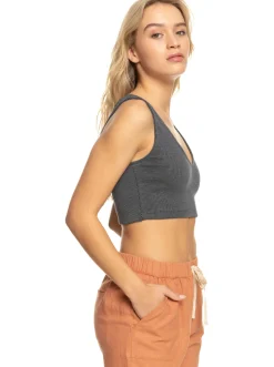Roxy T-Shirts & Tops*Time To Move - Ribgebreide Strappy Top Voor Dames Anthracite