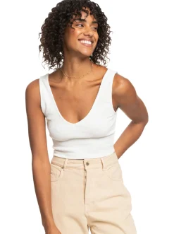 Roxy T-Shirts & Tops*Time To Move - Ribgebreide Strappy Top Voor Dames Snow White