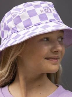 Roxy Accessoires*Tiny Honey - Bucket Hoed Voor Meisjes Purple Rose Flower Box