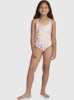 Roxy Swim*Tropical Time - Eendelig Badpak Voor Meisjes 7-16 Bright White Bayside Blooms