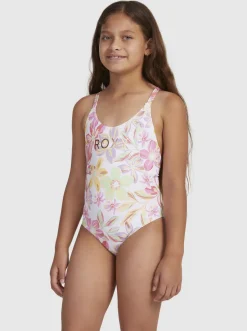 Roxy Swim*Tropical Time - Eendelig Badpak Voor Meisjes 7-16 Bright White Bayside Blooms