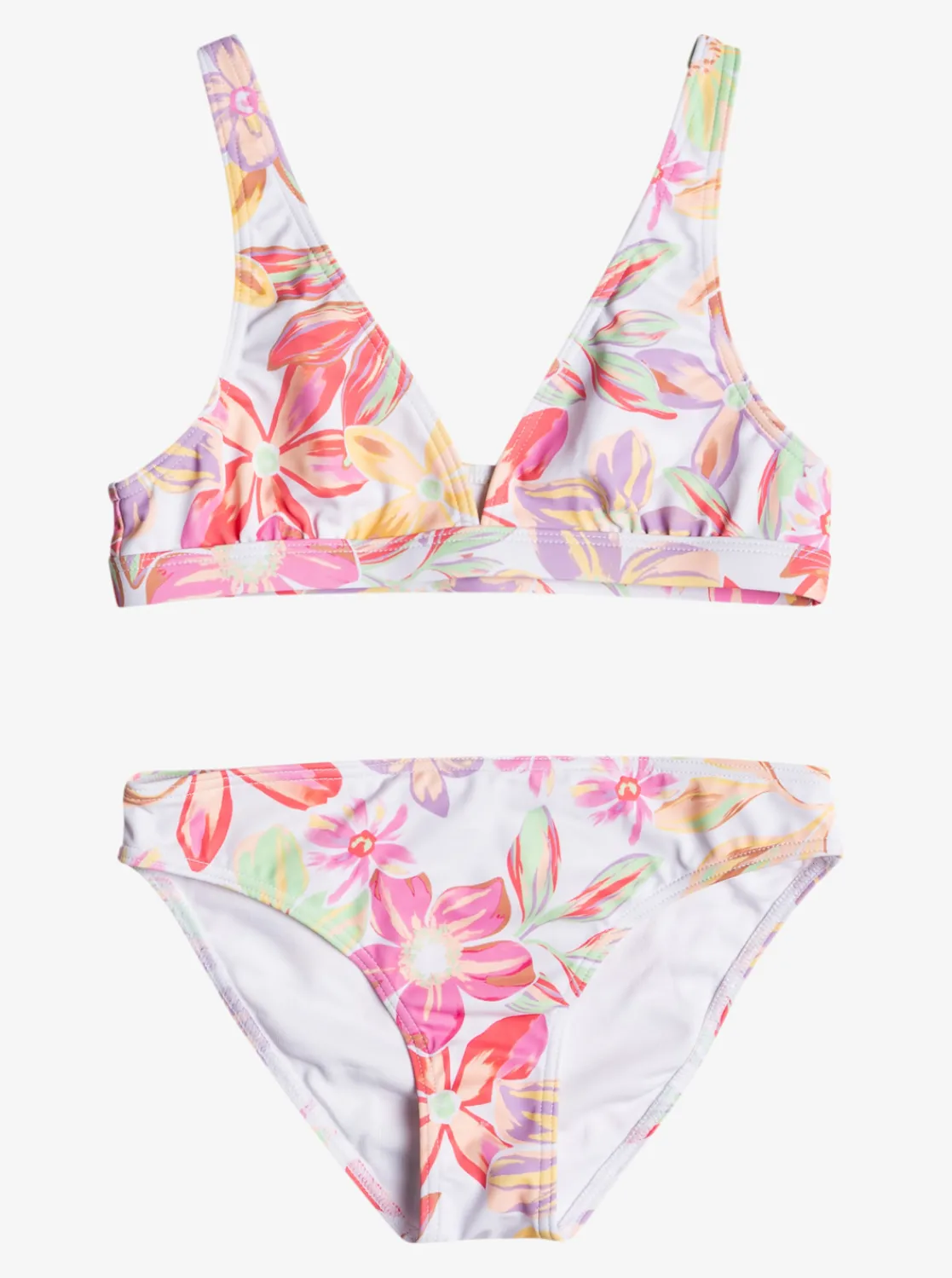 Roxy Swim*Tropical Time - Langere Bikiniset Voor Meisjes 7-16 Bright White Bayside Blooms