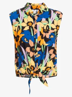 Roxy T-Shirts & Tops*Tropical View - Mouwloos Shirt Voor Dames Anthracite Flower Jammin