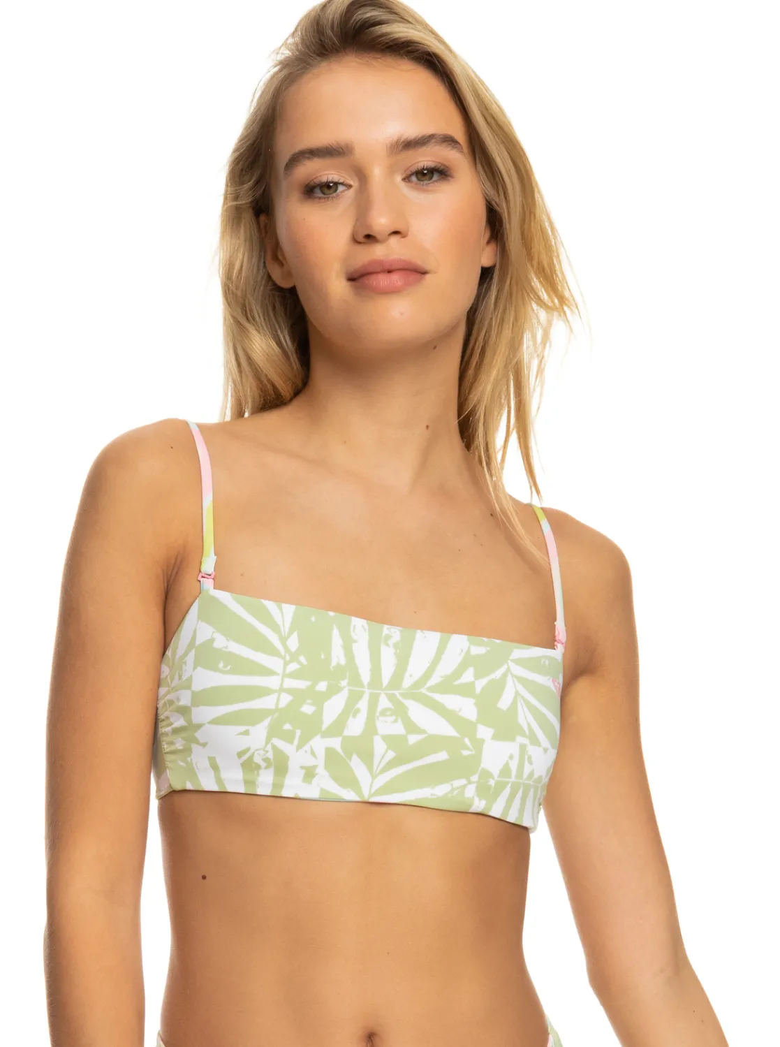 Roxy Bikini Tops*Tropics Hype - Bandeau Bikini Top For Women Ambroisia Swirl Swim
