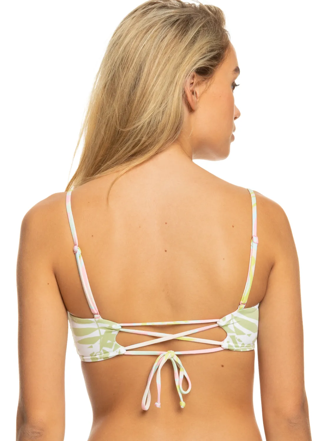 Roxy Bikini Tops*Tropics Hype - Bandeau Bikini Top For Women Ambroisia Swirl Swim