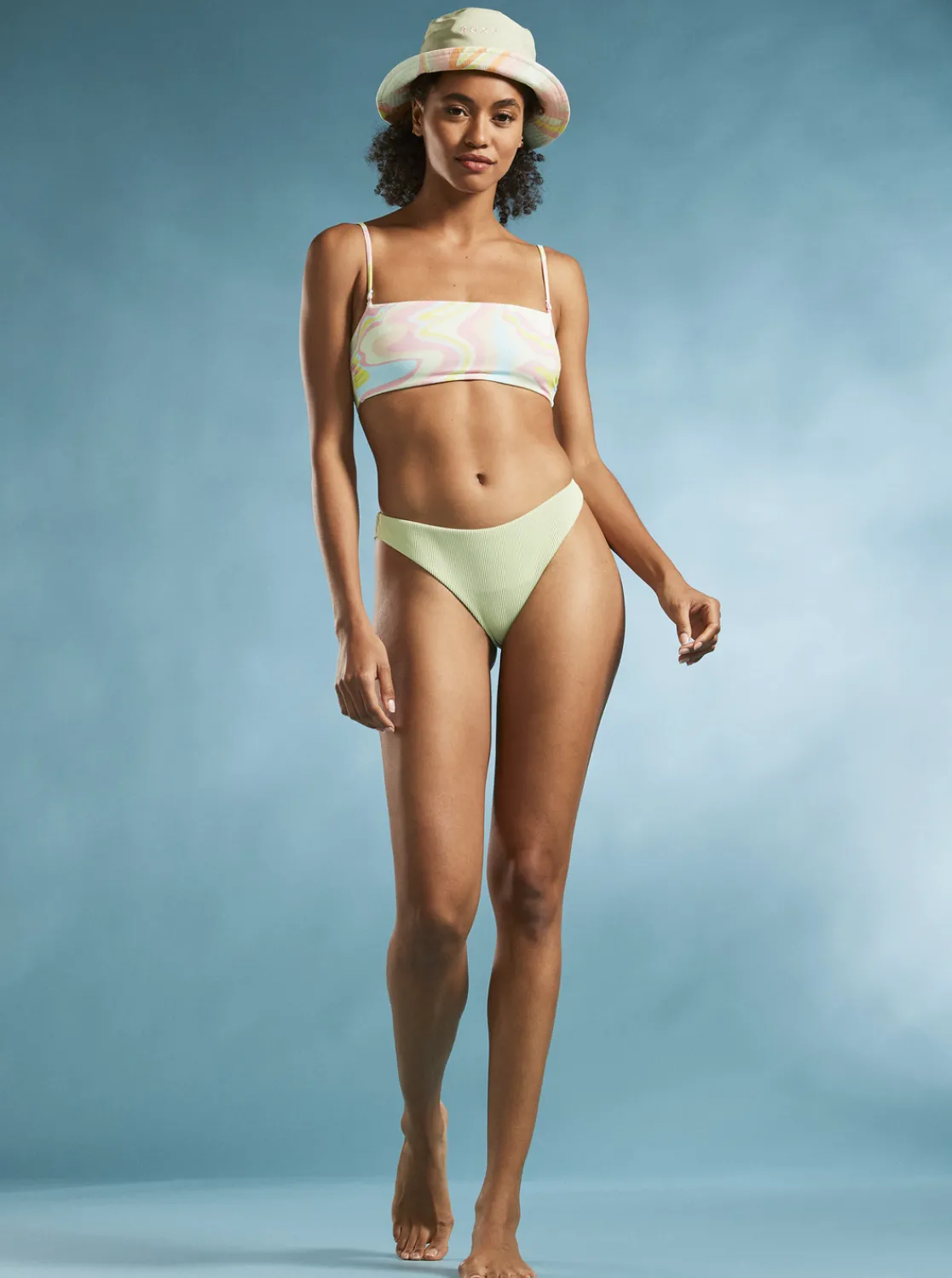 Roxy Bikini Tops*Tropics Hype - Bandeau Bikini Top For Women Ambroisia Swirl Swim