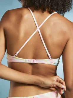 Roxy Bikini Tops*Tropics Hype - Crop Bikini Top For Women Ambroisia Swirl Swim