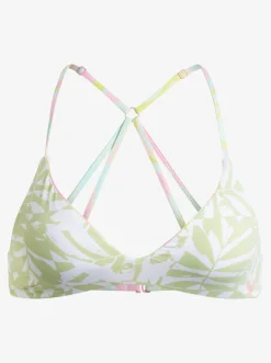 Roxy Bikini Tops*Tropics Hype - Reversible Athletic Triangle Bikini Top For Women Ambroisia Swirl Swim