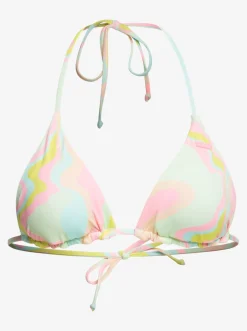 Roxy Bikini Tops*Tropics Hype - Reversible Tiki Tri Bikini Top For Women Ambroisia Swirl Swim