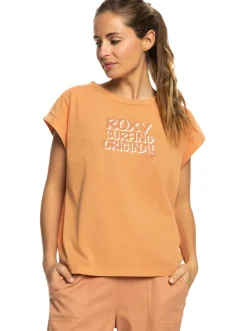 Roxy T-Shirts & Tops*Unite The Wave - Boxy T-Shirt Voor Dames Mock Orange