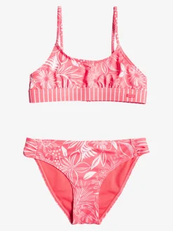 Roxy Swim*Vacay For Life - Bralette Bikiniset Voor Meisjes 7-16 Sunkissed Coral Tropical Tide