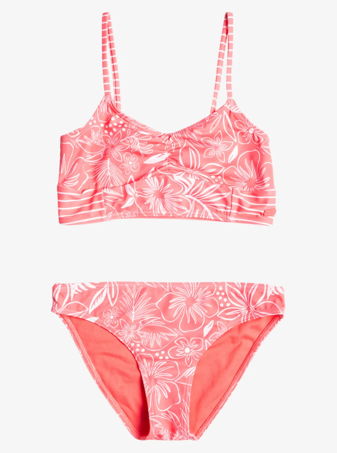 Roxy Swim*Vacay For Life - Crop Bikiniset Voor Meisjes 7-16 Sunkissed Coral Tropical Tide