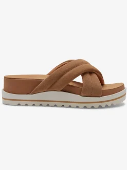Roxy Sandalen*Veria - Leren Sandalen Voor Dames Tan