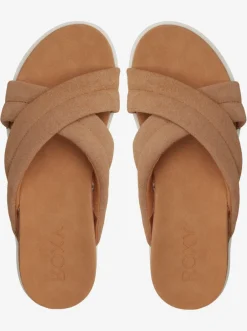 Roxy Sandalen*Veria - Leren Sandalen Voor Dames Tan