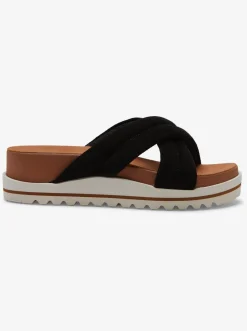 Roxy Sandalen*Veria - Leren Sandalen Voor Dames Black