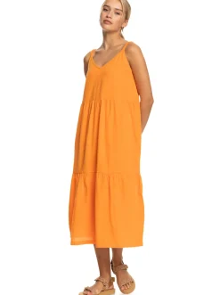 Roxy Jurken*Waiting Line - Halflange Jurk Voor Dames Mock Orange