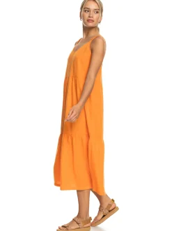 Roxy Jurken*Waiting Line - Halflange Jurk Voor Dames Mock Orange