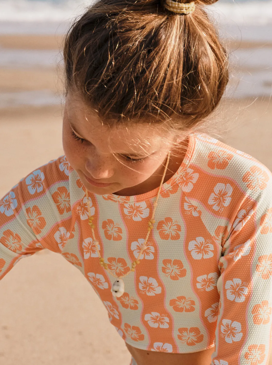 Roxy Surf*Wavy Flower - Cropped Long Sleeve Rashguard Set For Girls 7-16 Ambroisia Wave Babe Big