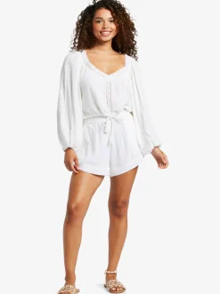 Roxy T-Shirts & Tops*What A Vibe - Long Sleeve Crop Top For Women Snow White
