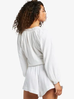 Roxy T-Shirts & Tops*What A Vibe - Long Sleeve Crop Top For Women Snow White