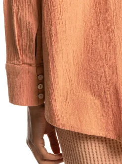 Roxy T-Shirts & Tops*White Afternoon - Oversized Overhemd Met Lange Mouw Voor Dames Cork