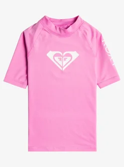 Roxy Surf*Whole Hearted - Rash Vest Met Korte Mouw Voor Meisjes 2-7 Cyclamen