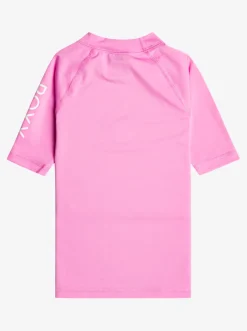 Roxy Surf*Whole Hearted - Rash Vest Met Korte Mouw Voor Meisjes 2-7 Cyclamen