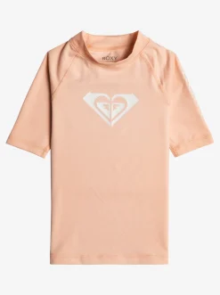 Roxy Surf*Whole Hearted - Rash Vest Met Korte Mouw Voor Meisjes 2-7 Tropical Peach