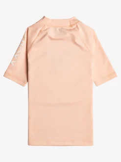 Roxy Surf*Whole Hearted - Rash Vest Met Korte Mouw Voor Meisjes 2-7 Tropical Peach