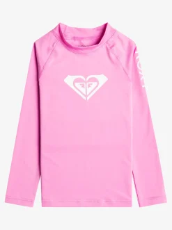 Roxy Surf*Whole Hearted - Upf 50 Rash Vest Met Lange Mouw Voor Meisjes 2-7 Cyclamen