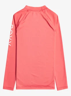 Roxy Surf*Whole Hearted - Upf 50 Rash Vest Met Lange Mouw Voor Meisjes 8-16 Sun Kissed Coral